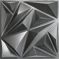 STICKGOO Brushed Silver 3D Wall Panels Diamond Accent - Modern Wall