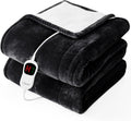 Heated Blanket Full Size Black - 72in x 84in Ultra Soft Heated Throw