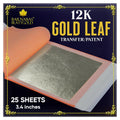 Gold Leaf 12K Transfer Sheets 25-Pack - Professional Craft