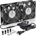 Dual 120mm Computer Fan with AC Plug - Variable Speed 240mm Booster