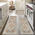 Boho Kitchen Runner Rugs Set of 3 - Washable, Non Slip Mats