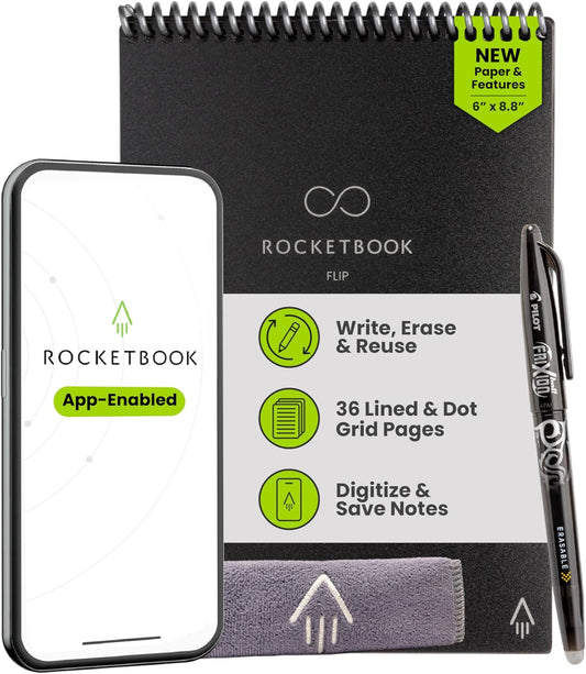 Rocketbook Flip Reusable Smart Notepad for Efficient Note-Taking