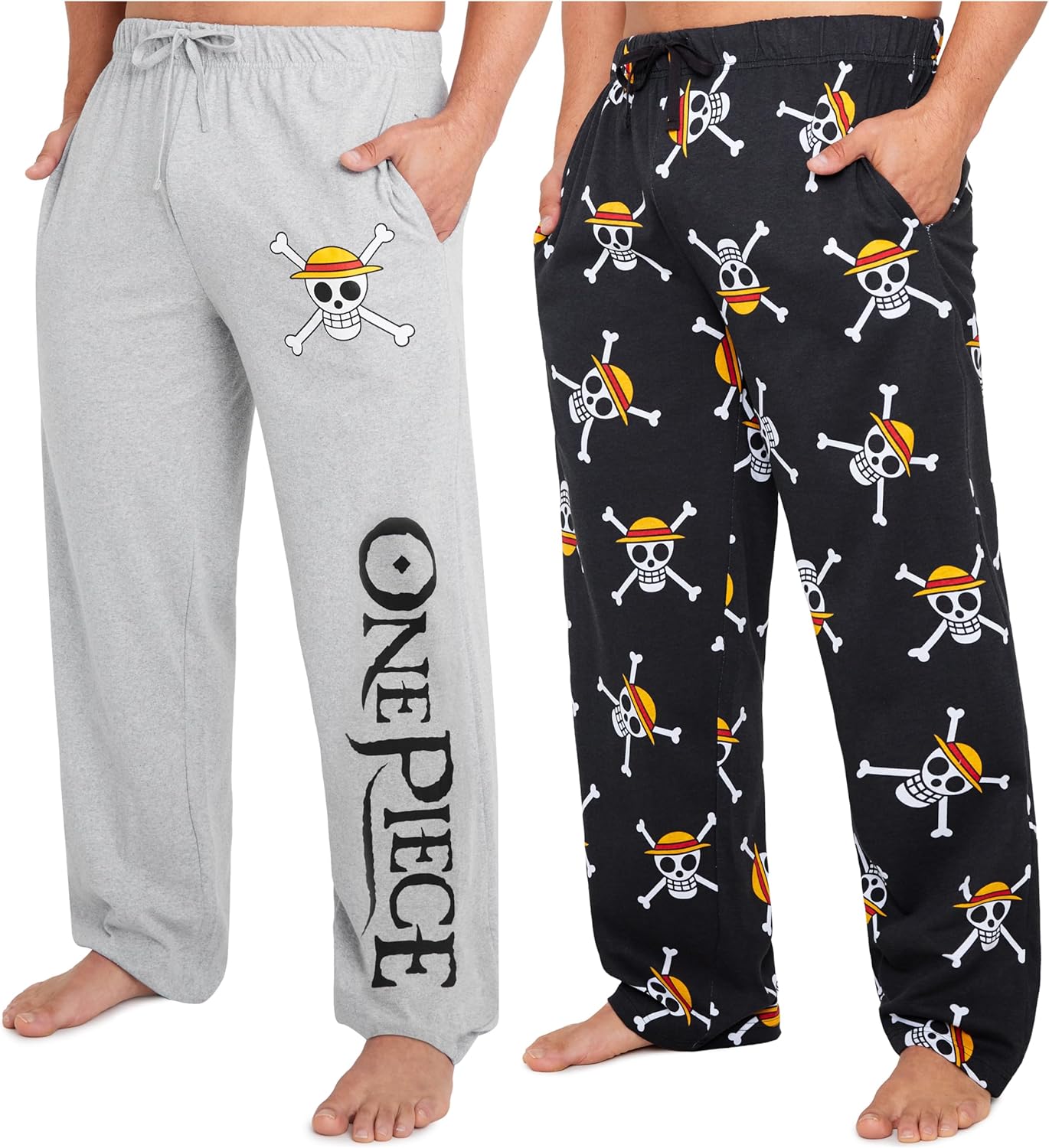 One Piece Pajama Pants for Men and Teens, 2 Pack Lounge Set