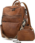 Leather Backpack Purse for Women - Versatile Faux Leather Daypack