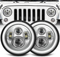 7 in LED Headlight Round Projector Halo H6024 - Bright, DOT Approved