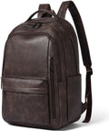 30L Faux Leather Laptop Backpack for Work and Travel Use