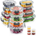 34pcs Glass Food Storage Containers with Lids Set - Airtight Meal Prep