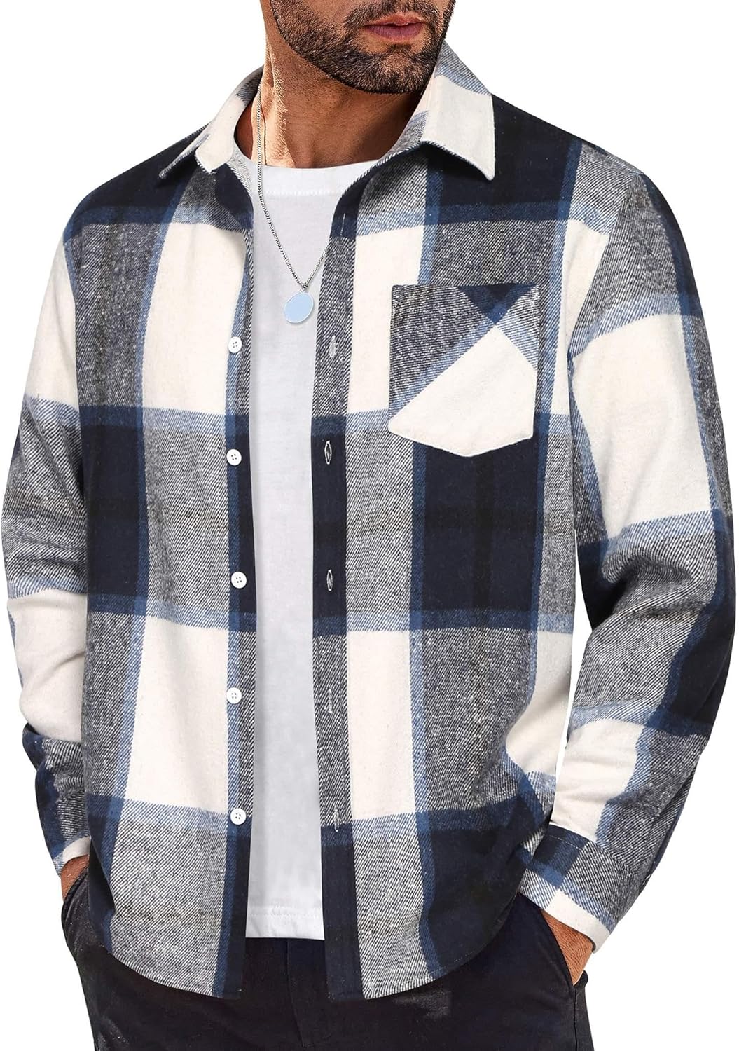 Stylish COOFANDY Mens Flannel Shirt for Casual Wear and Layering