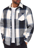 COOFANDY Mens Flannel Plaid Shirt - Warm, Durable Casual Jacket