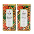 ZOE Extra Virgin Olive Oil 1-Liter Tins (Pack of 2) - Cold Pressed