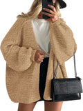Womens Oversized Cardigan Sweaters Long Lantern Sleeve - Lightweight