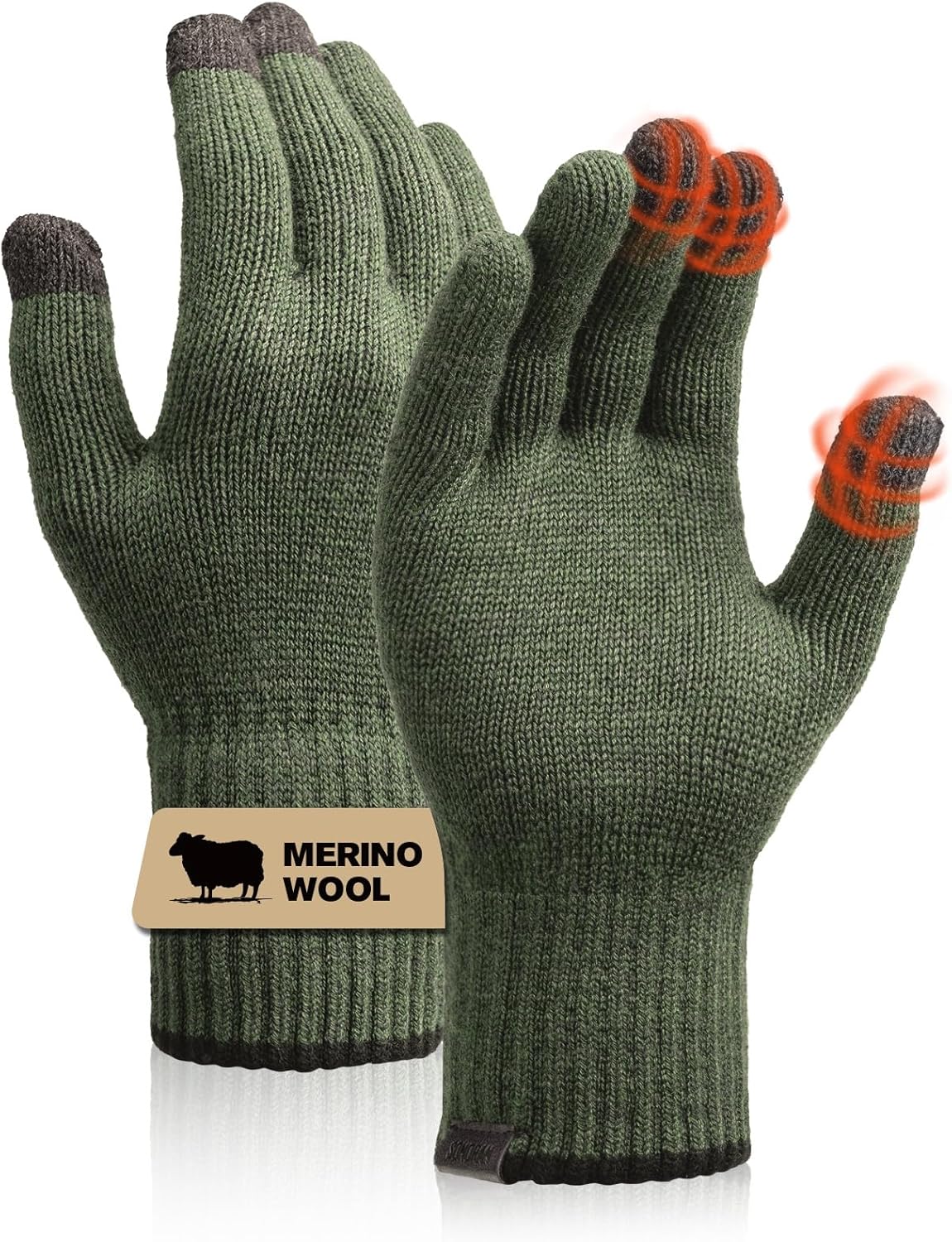 Touch-Screen Merino Wool Gloves - Warm Driving/Running Essential