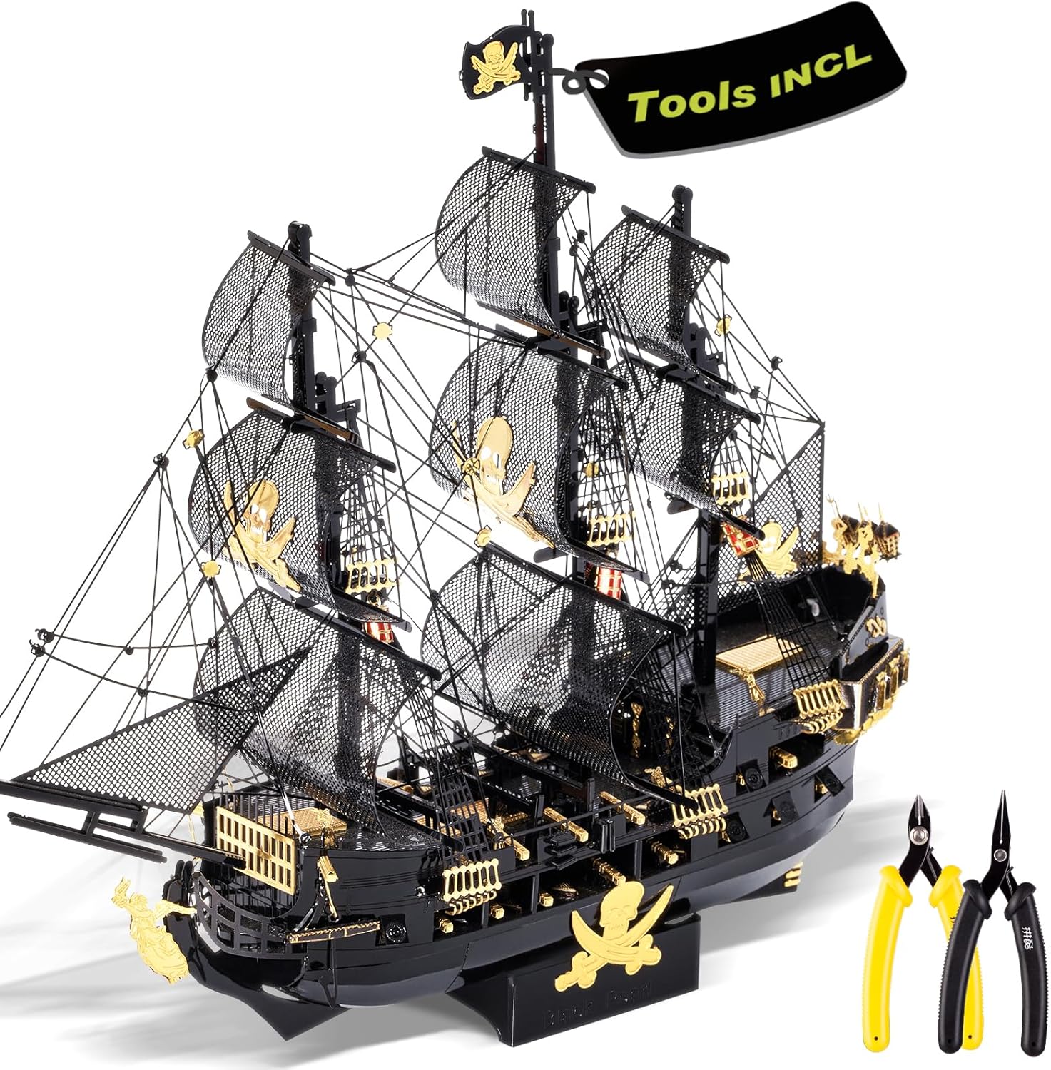 Piececool 3D Metal Puzzles Black Pearl Pirate Ship Model Kit