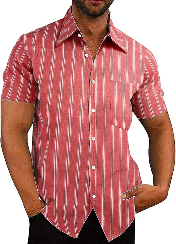 COOFANDY Men's Casual Linen Button Down Shirt for Summer Style