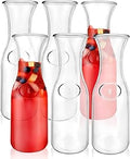 Kitchen Lux Glass Carafe 1 Liter Set of 6 - Elegant Pour & Serve