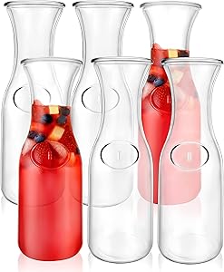 Elegant Glass Carafe Set for Wine, Juice, and More - 1 Liter