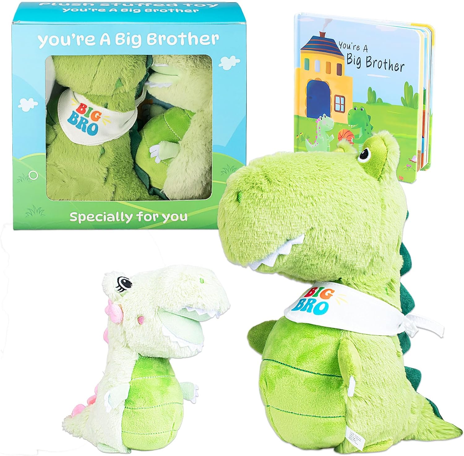 Big Brother Gift Set with Plush Dinosaur and Storybook for Boys