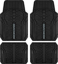 Skechers Rubber Car Floor Mats Full Set Black - Heavy Duty All-Weather