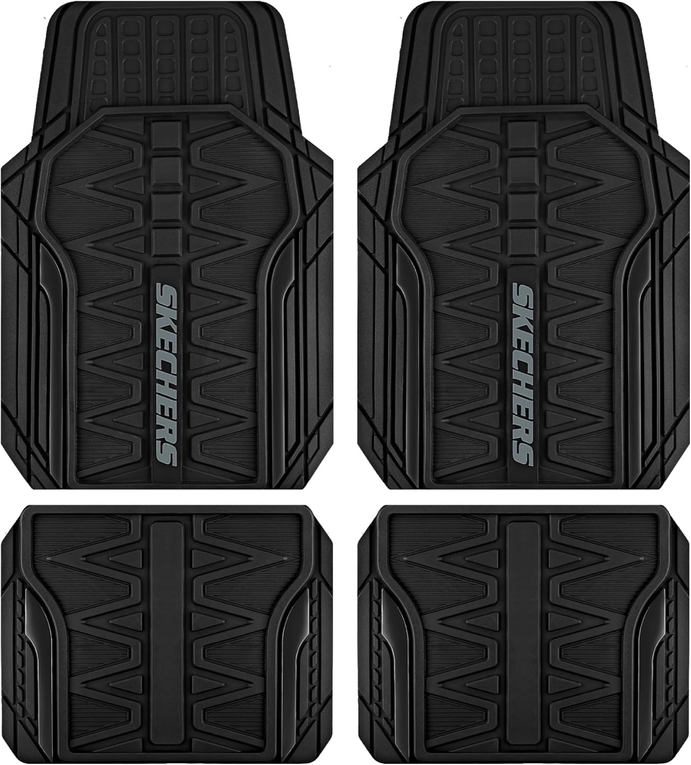 Skechers Heavy Duty Rubber Car Floor Mats for All Weather Use