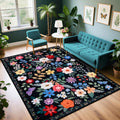6x9 Area Rug Floral Washable Non-Slip - Soft Vintage Boho