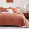 Geniospin Full Size Comforter Set - 7 Piece Burnt Orange Bedding Set