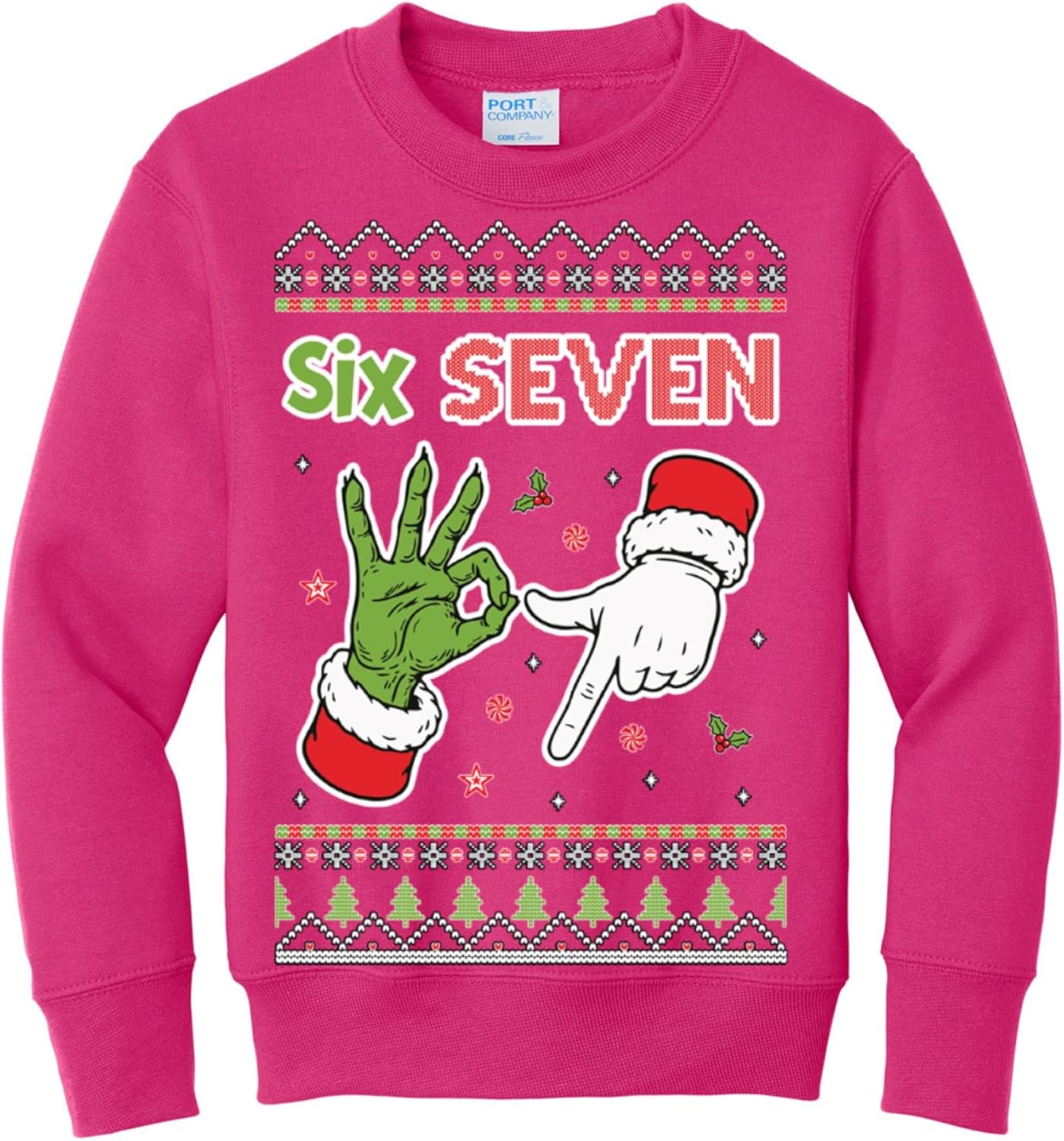 Funny Christmas Sweater for Kids - Santa Ugly Crewneck Sweatshirt