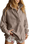 Gacaky Oversized Women's Henley Sweatshirt - Cozy Everyday Layer Shoes