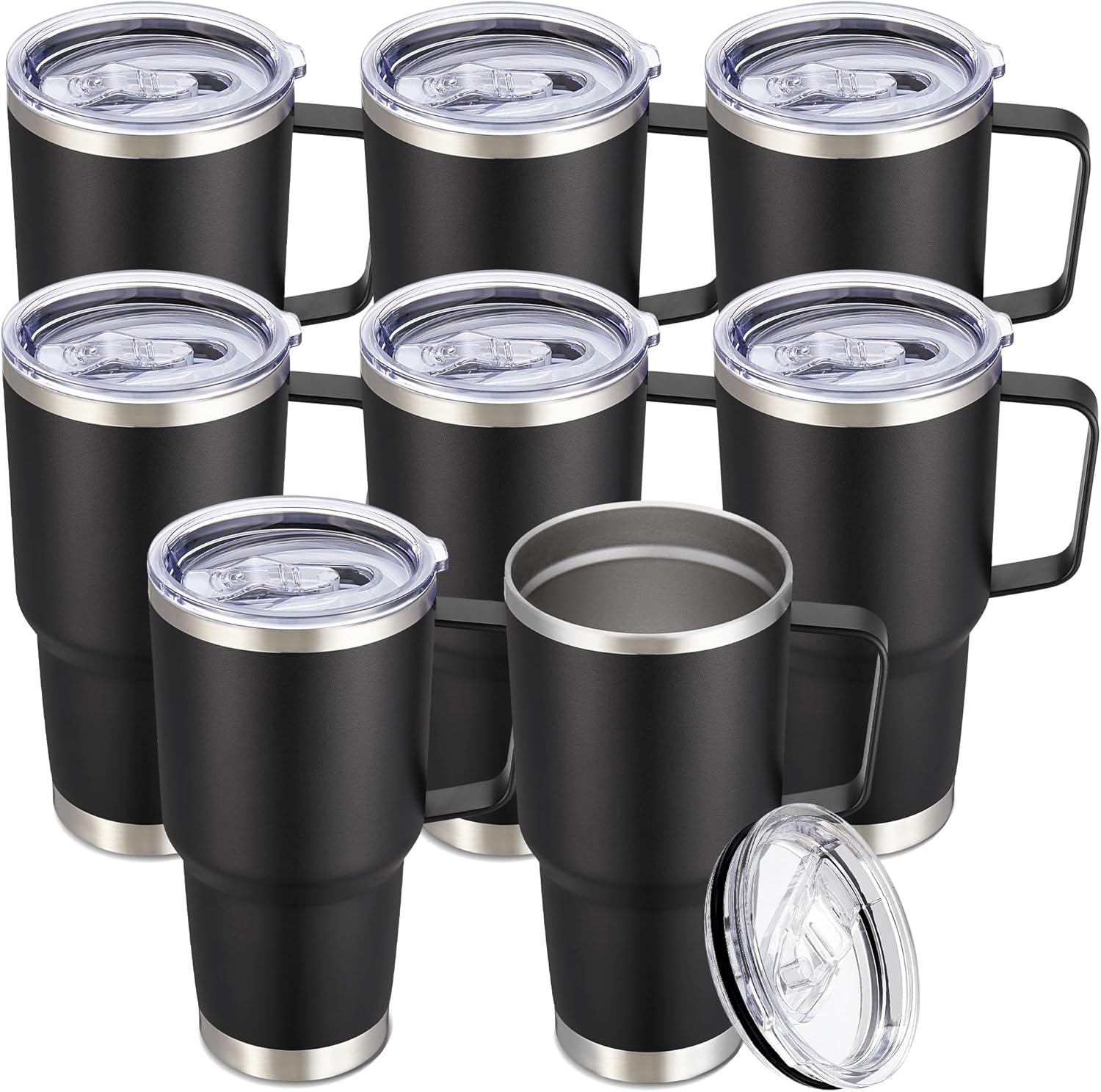 30 oz Tumbler with Handle and Lid for All Your Beverages
