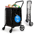 Small Compact Folding Shopping Cart with 360 Wheels - Portable Utility