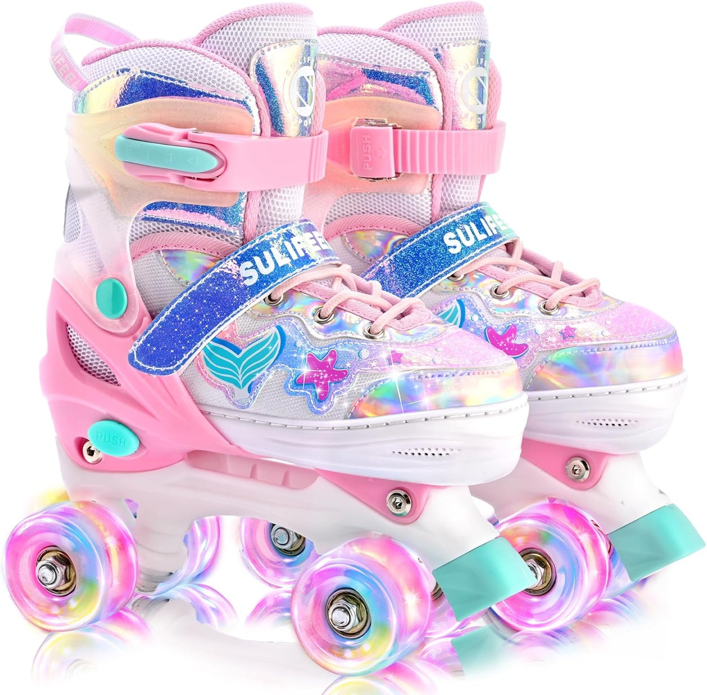 SULIFEEL Roller Skates for Kids with Light Up Wheels Fun