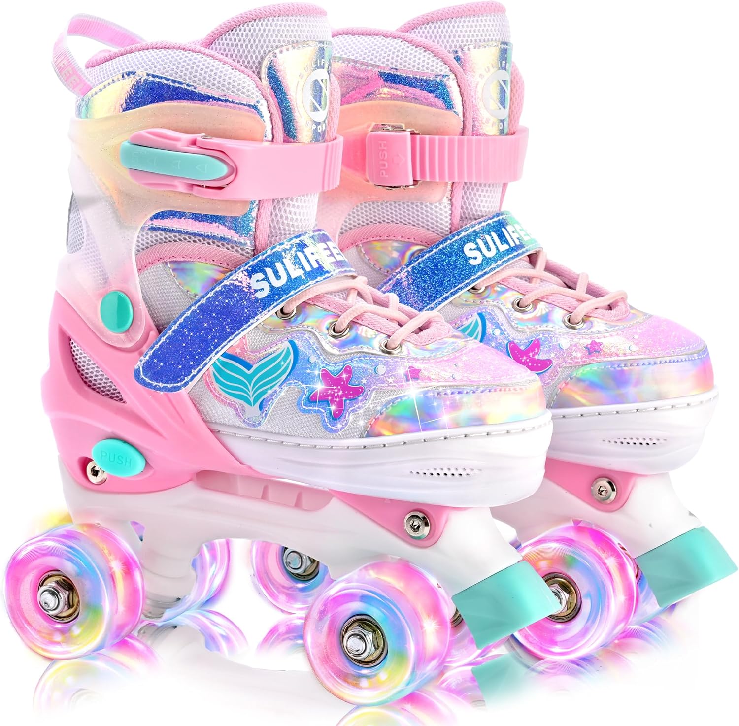 SULIFEEL Roller Skates for Kids with Light Up Wheels Fun