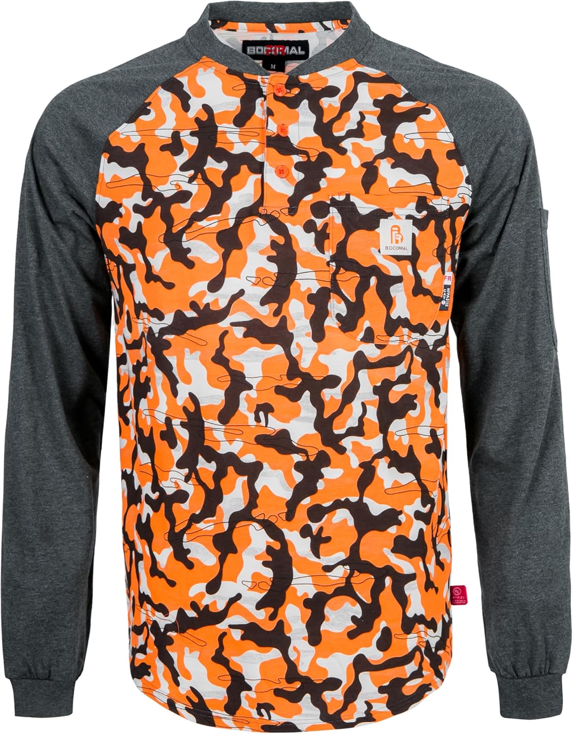 BOCOMAL FR Shirts Lightweight Flame Resistant Long Sleeve Henley