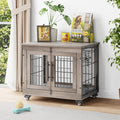 Dog Crate Furniture with Cushion and Double Doors - Stylish Small Dog
