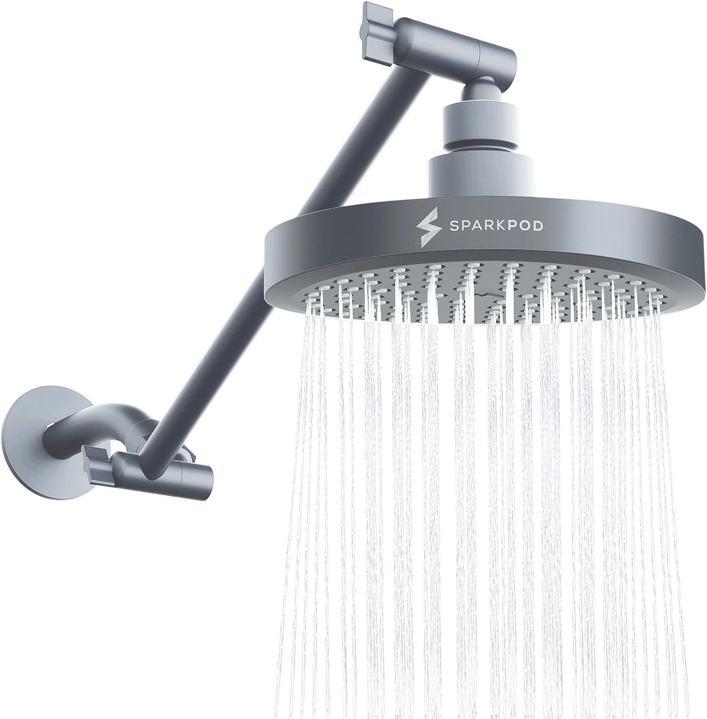 SparkPod Round Rain Shower Head with Adjustable Extension Arm