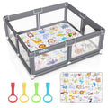 Premium Baby Playpen with Mat 71x60 in - Extra Large Safe Play Area