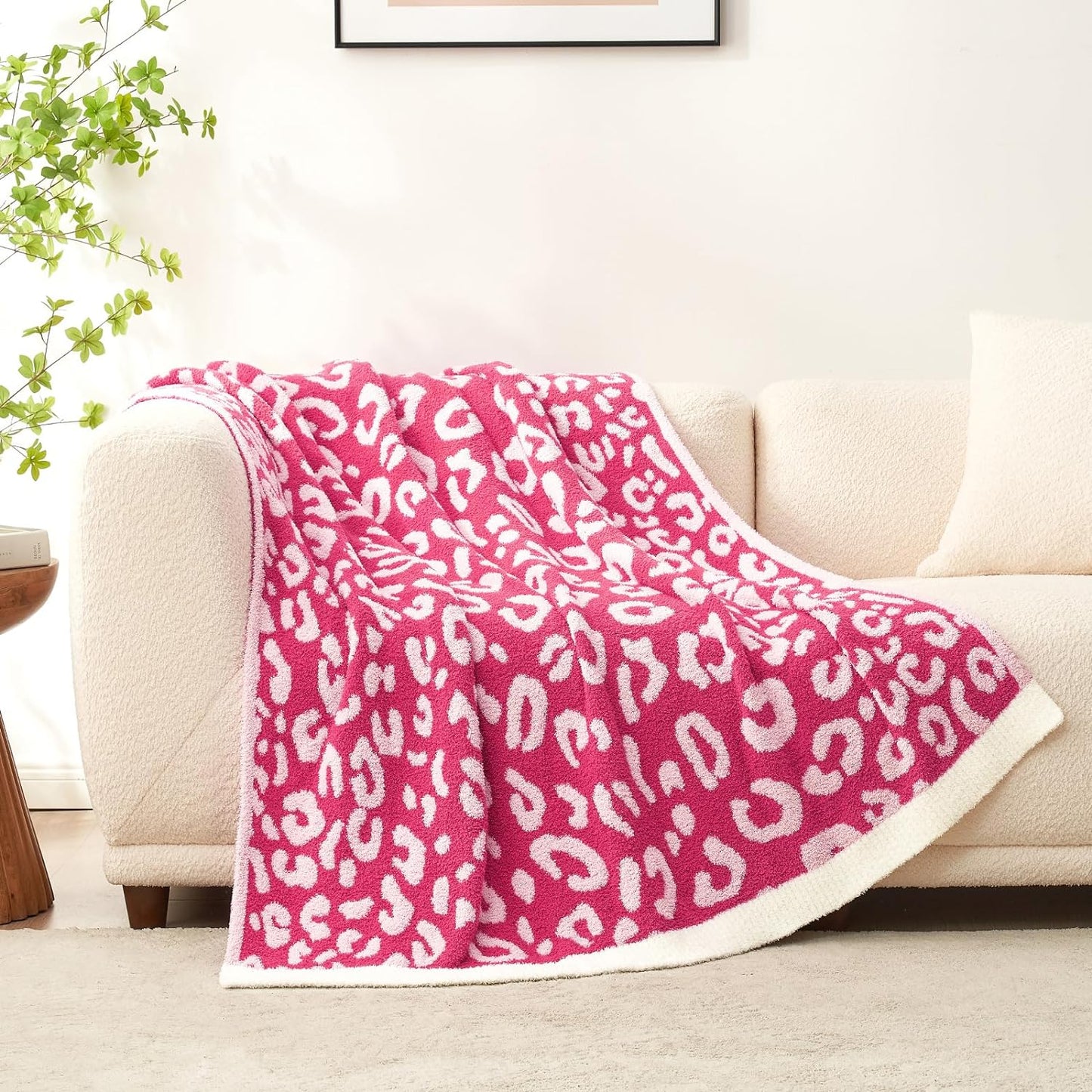 Snuggle Sac Ultra Soft Pink Cheetah Blanket for Cozy Comfort