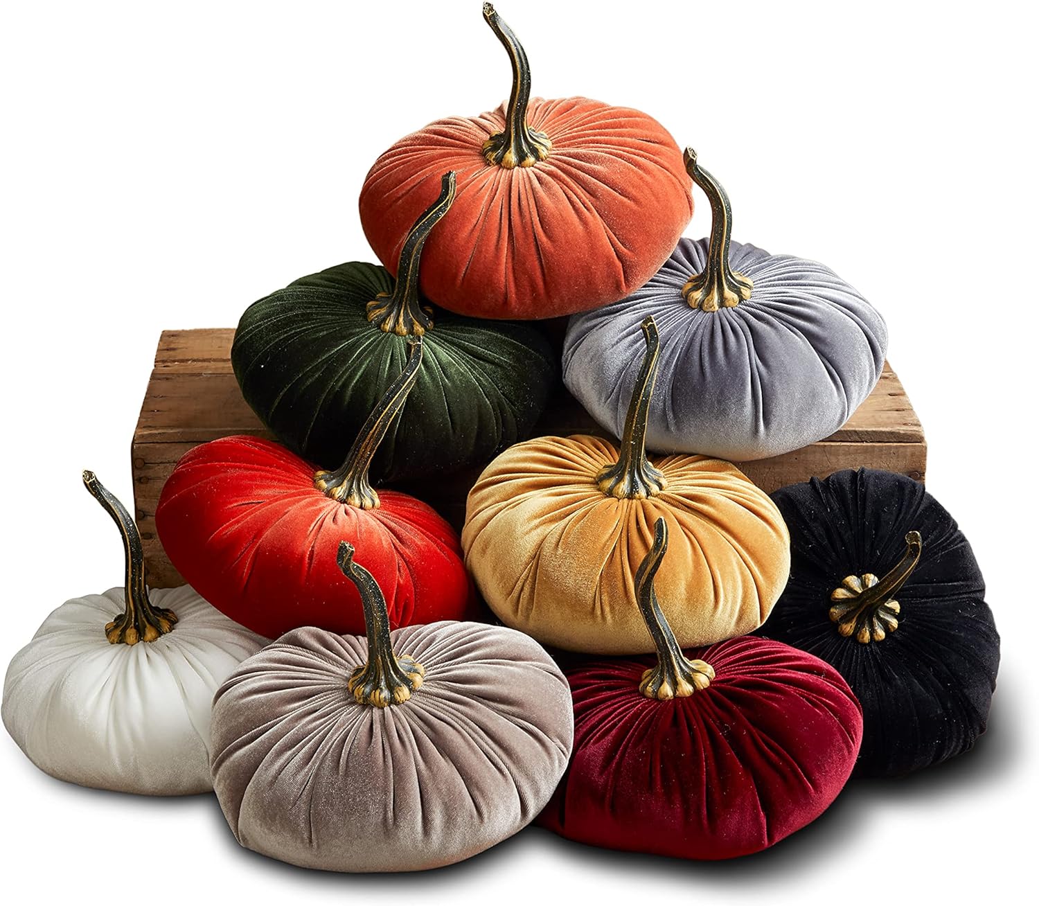 Create Your Own Set of 9 Inch Velvet Pumpkins for Fall Decor