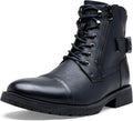 Vostey Men's Motorcycle Combat Ankle Boots - Rugged Daily Comfort