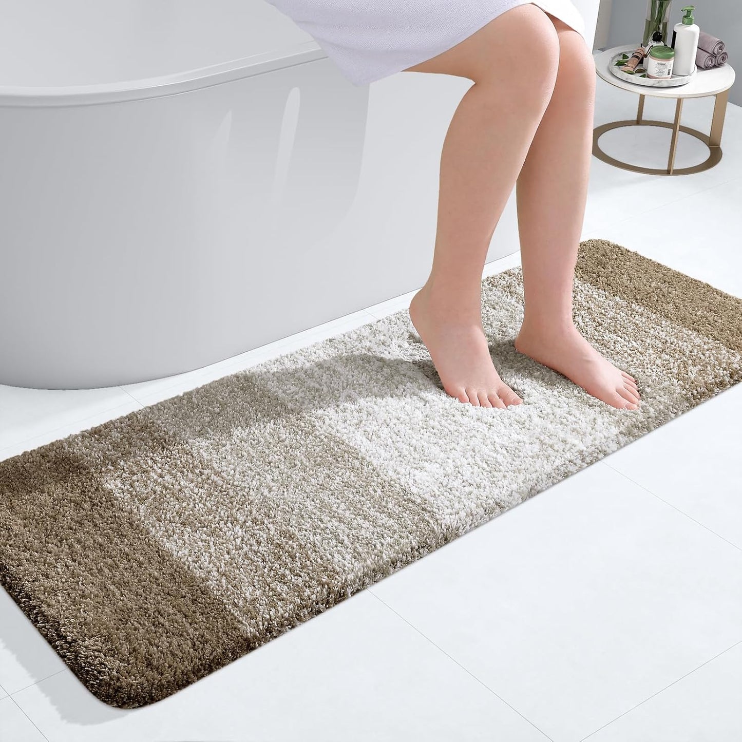 OLANLY Bathroom Runner Rugs 47x17 - Soft Absorbent Microfiber