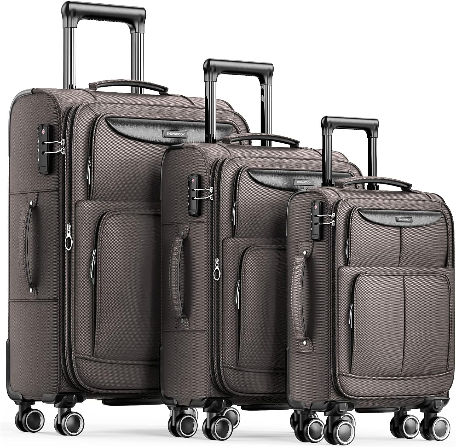 SHOWKOO Luggage Sets: Durable Softside Expandable Suitcase Set