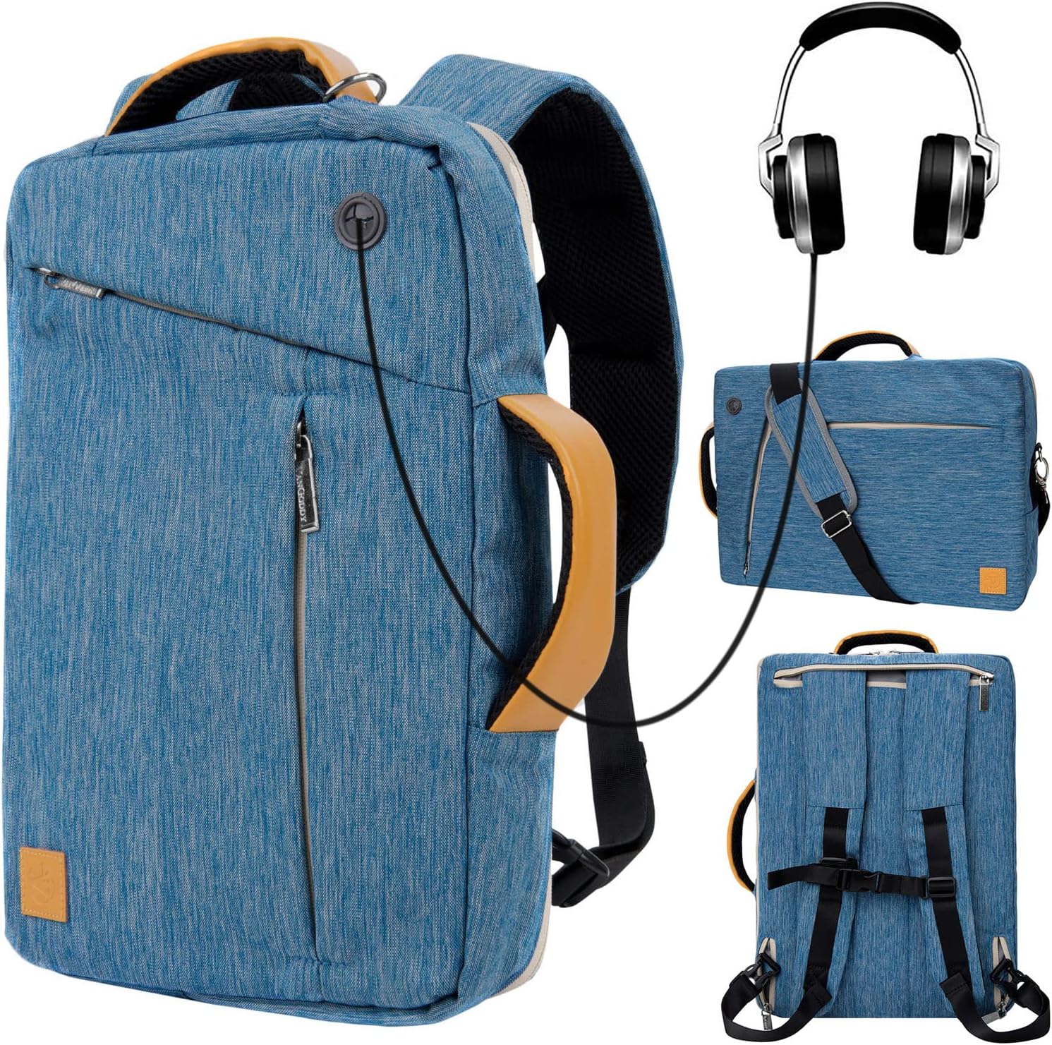 Convertible Laptop Messenger Shoulder Bag for 13 to 17.3 Inch