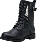 Vepose Women's Combat Boots Mid Calf - Hidden Pocket, Low Heel