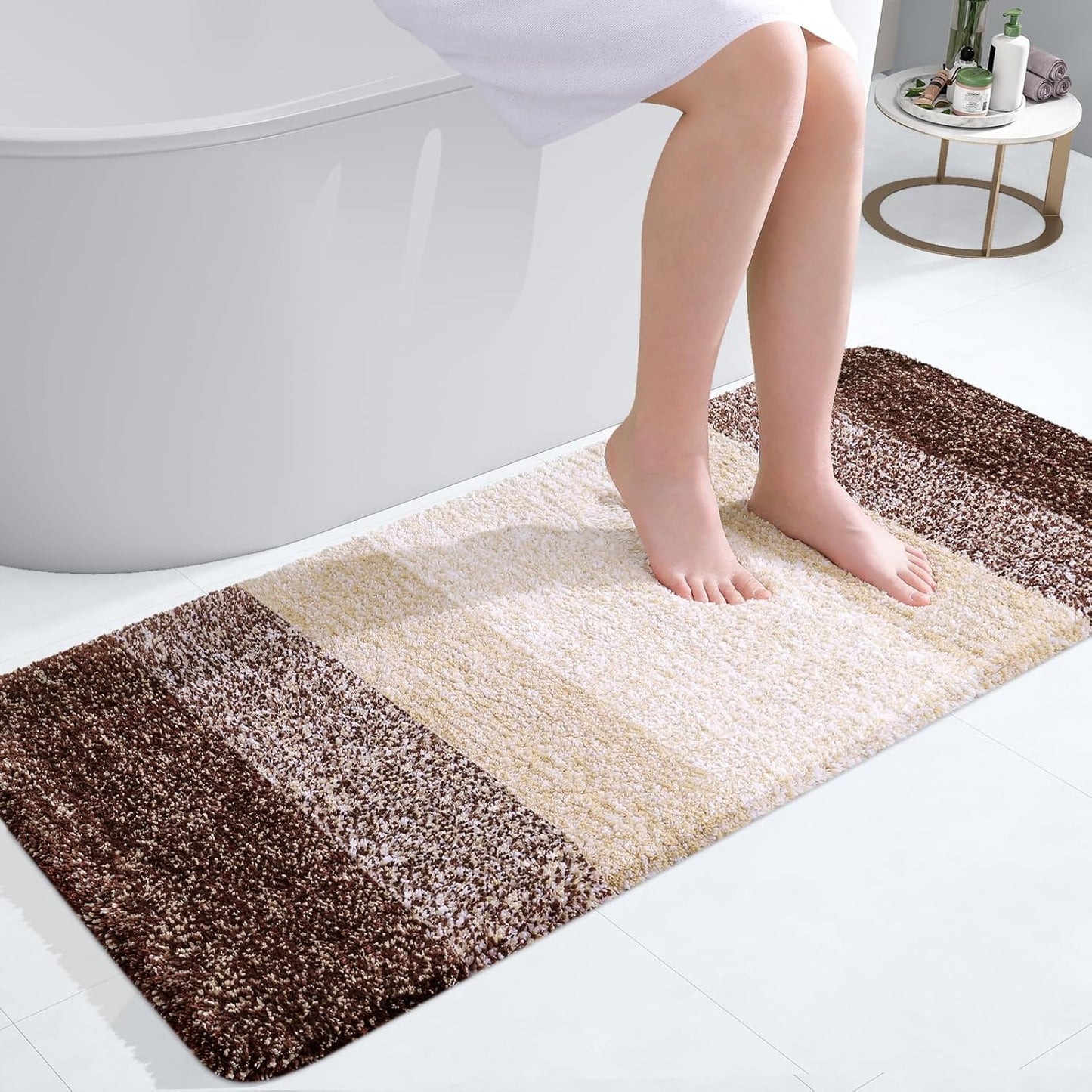 OLANLY Bathroom Runner Rugs - Extra Soft Microfiber Bath Mats