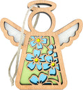 Blue Forget-Me-Not Sympathy Gifts 3.5in Angel Ornament - Handmade