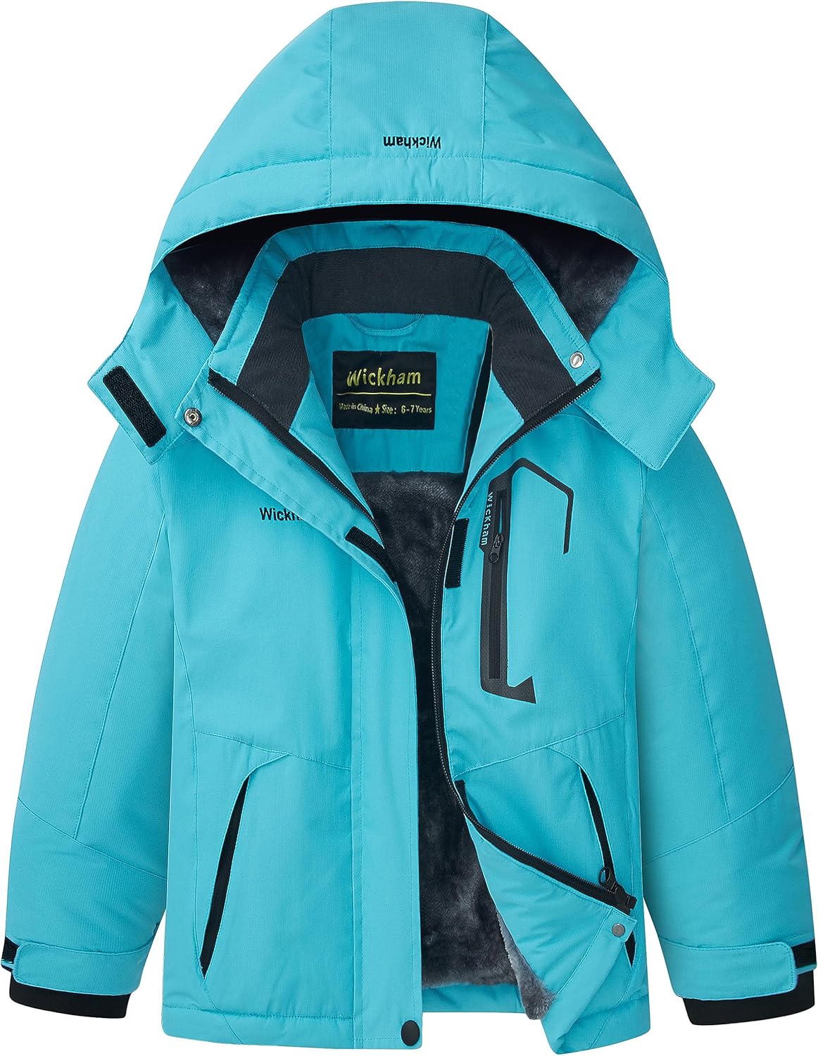 WICKHAM Girl's Waterproof Ski Jacket for Winter Activities