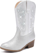 Cowboy Boots for Girls Pointed Toe Mid Calf Kids Cowgirl Boots can