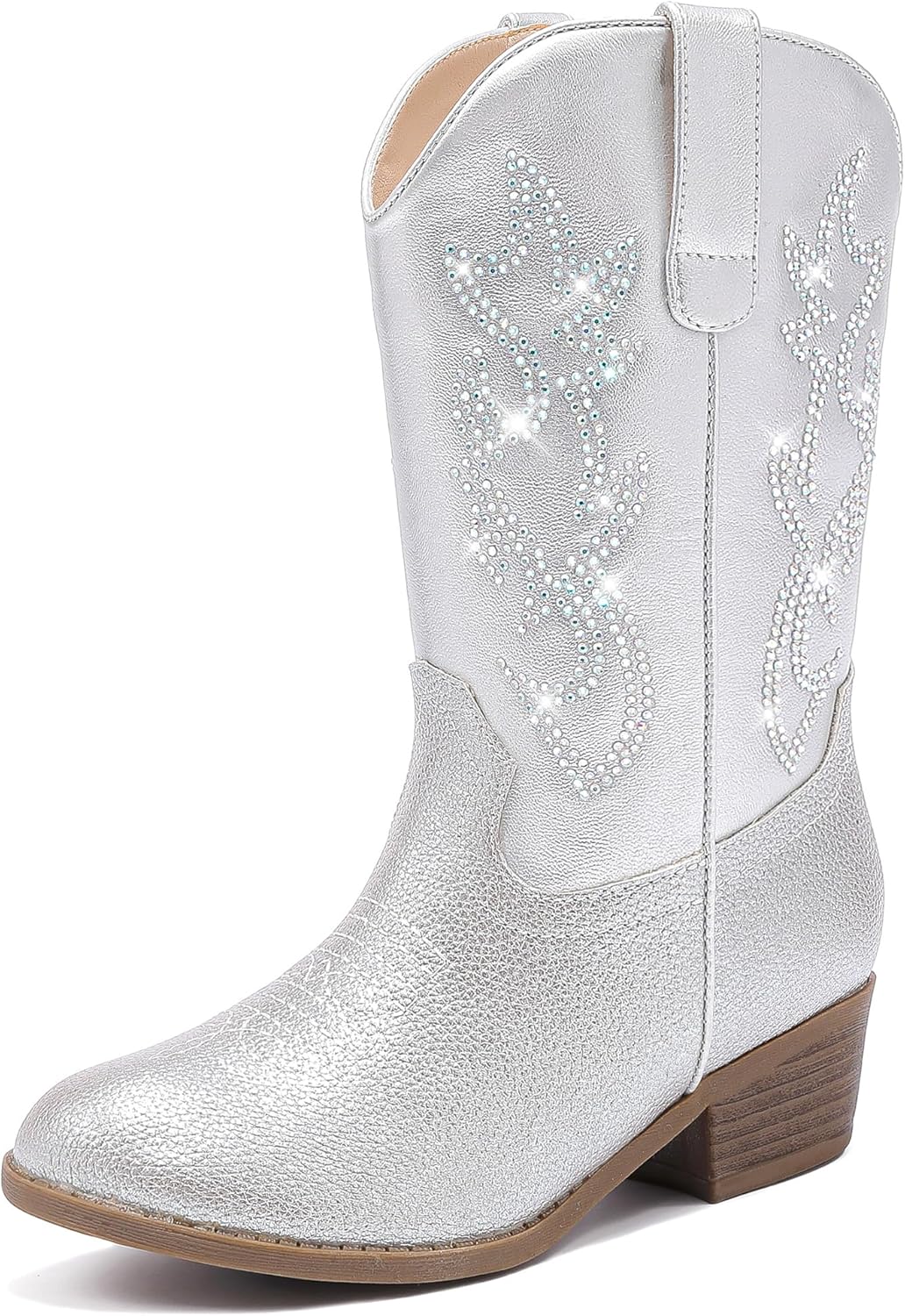 Cowboy Boots for Girls Mid Calf Pointed Toe Stylish Design