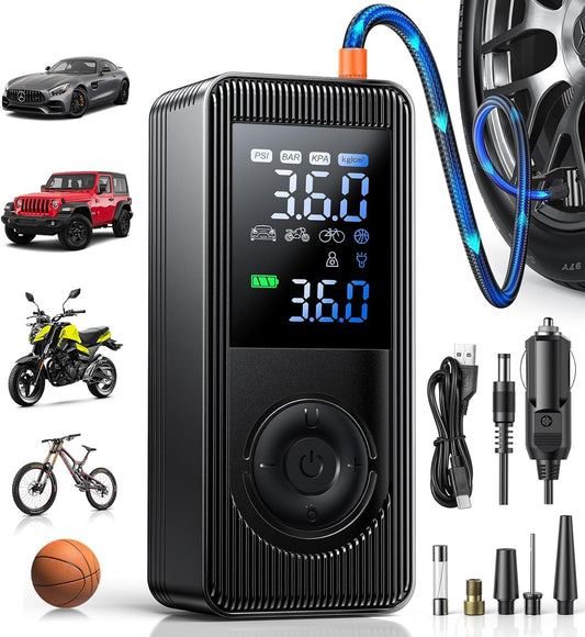 Tire Inflator Portable Air Compressor - Fast Inflation & Power