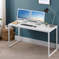 55 in White Frame Desk Jennifer - Modern Home Office Workstation
