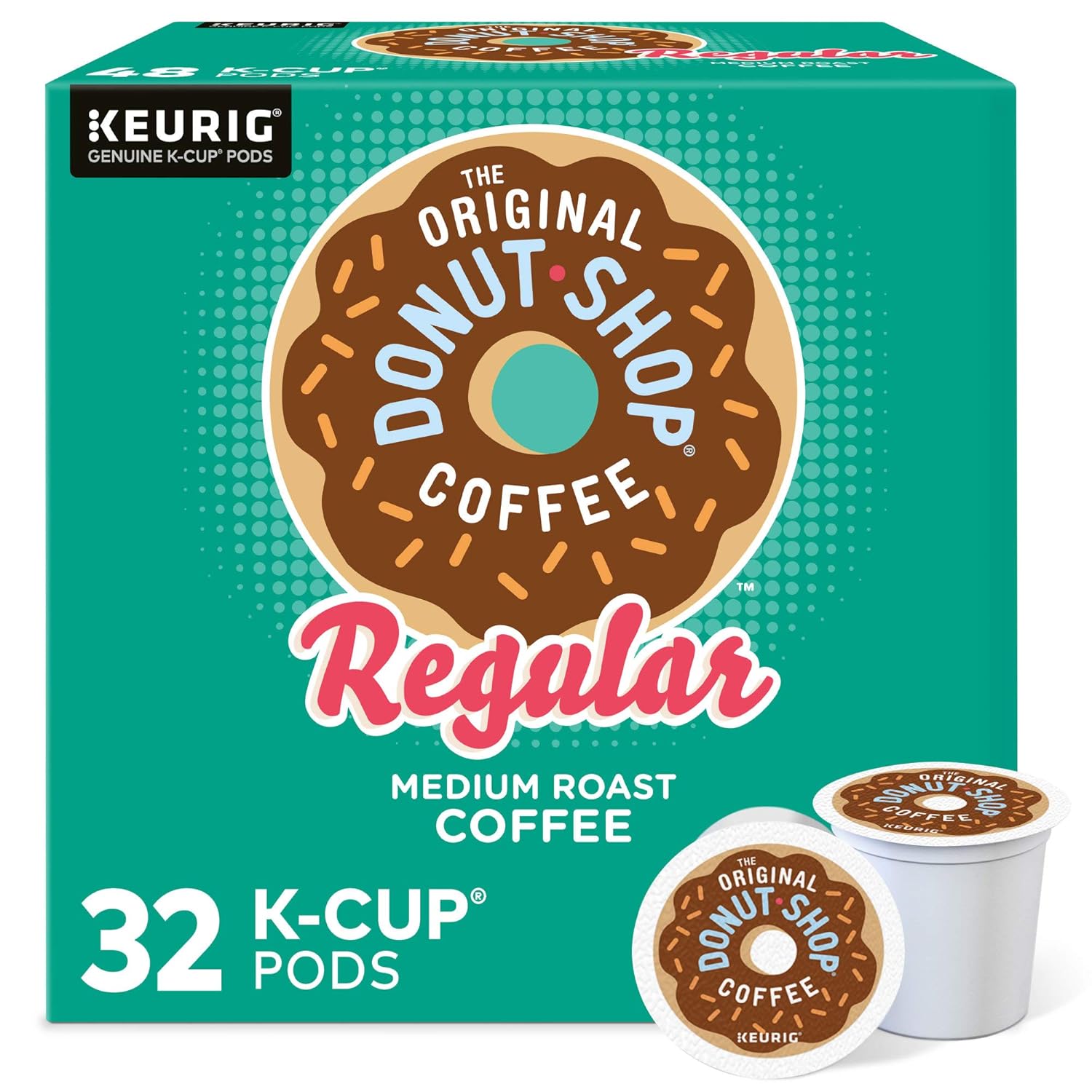 Medium Roast Donut Shop Coffee Pods, 32ct